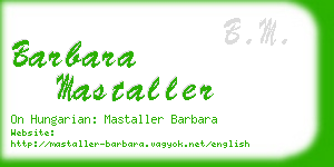 barbara mastaller business card